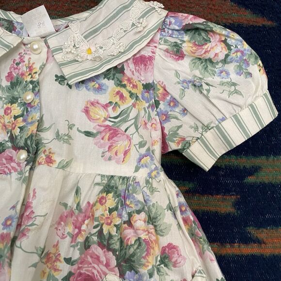 Vintage Sarah Kent Fancy Party Dress. Size 4T. USA. Polycotton. Pockets. 1980's. - Picture 5 of 16